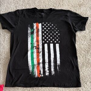 Arbor Black Tee with Distressed Flag Design